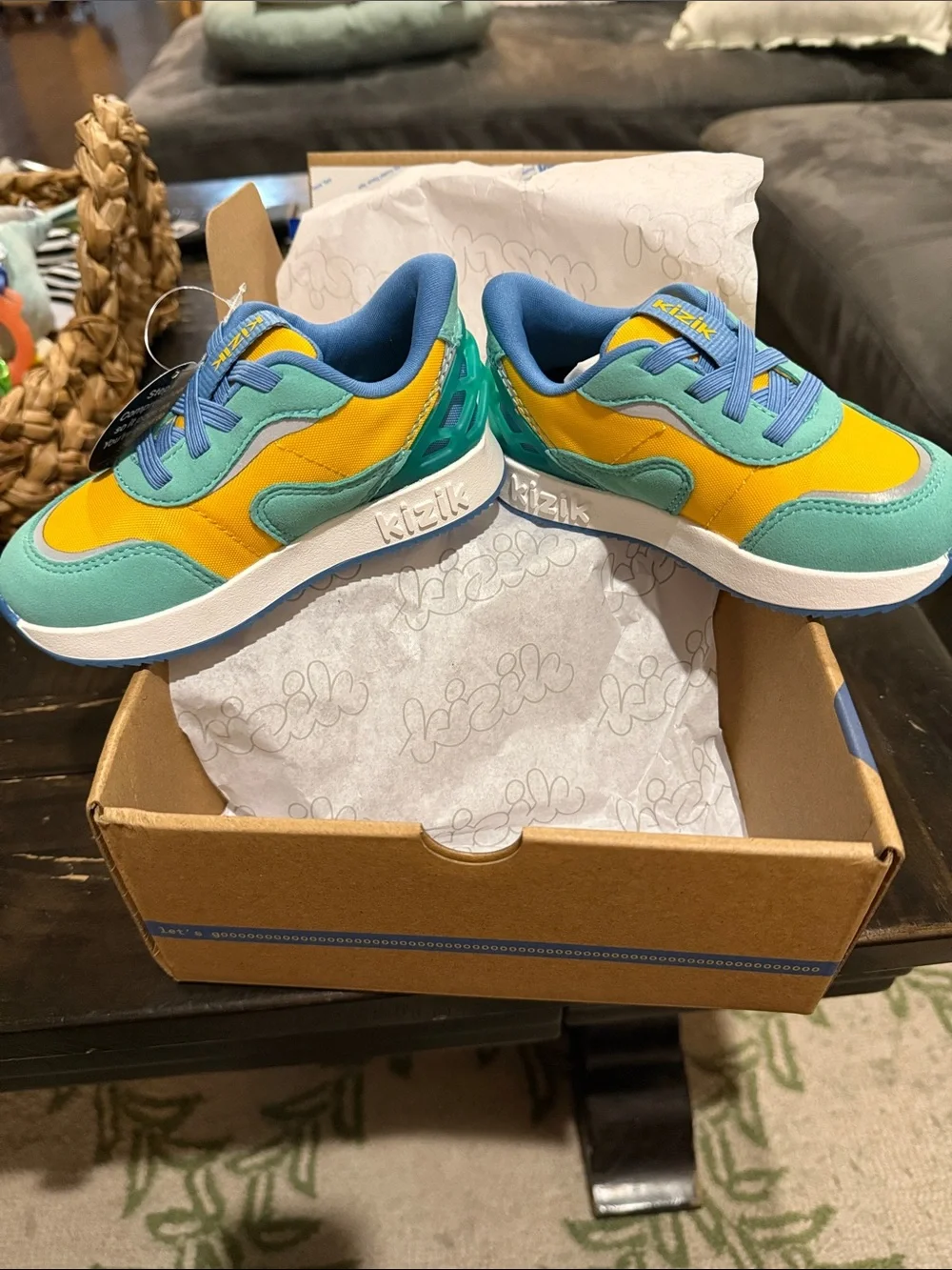 Kizik Kids' Yellow & Teal Casual Sneakers